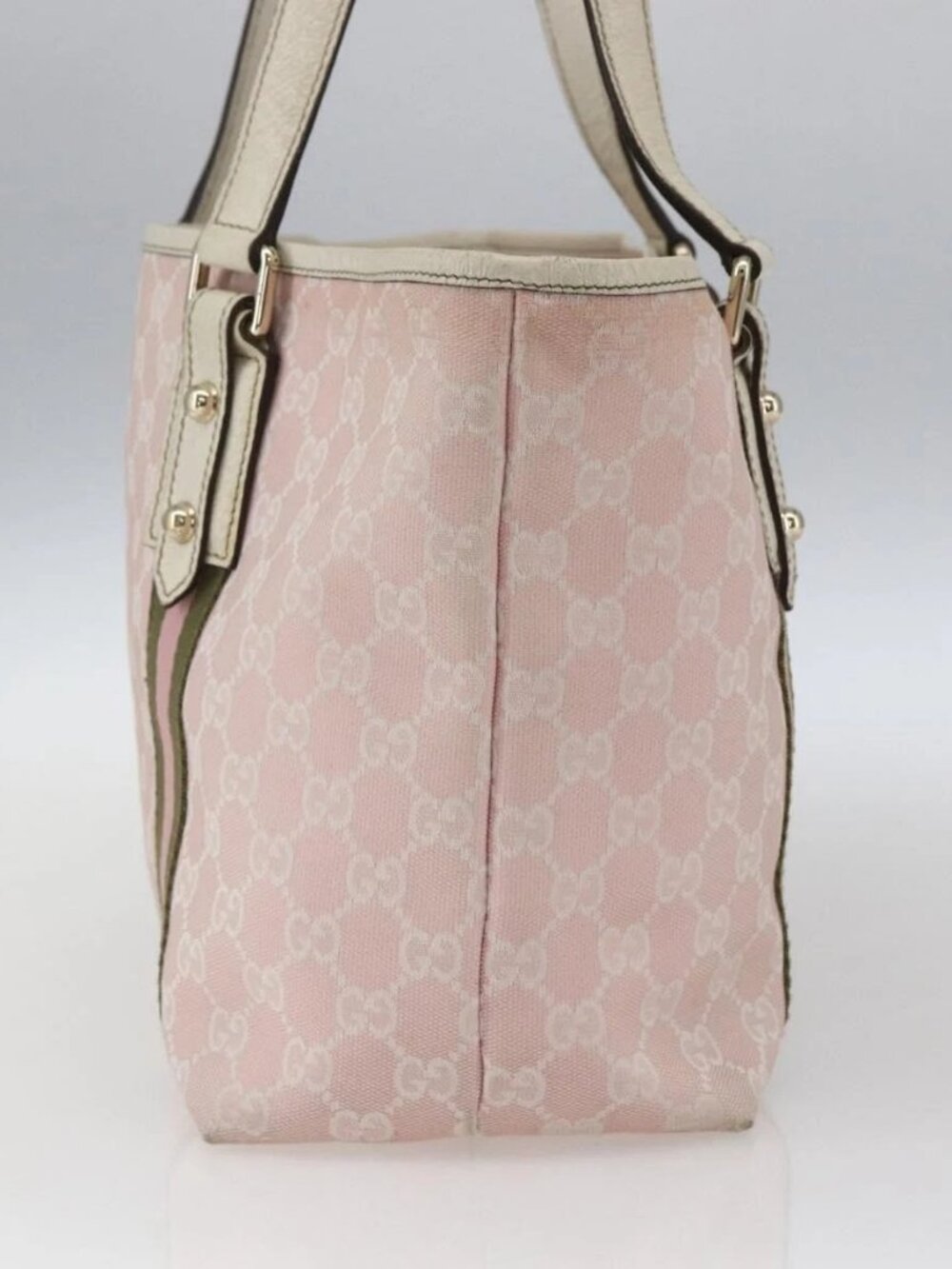 GUCCI GG Canvas Sherry Line Tote Bag Pink Gold - Picture 7 of 16